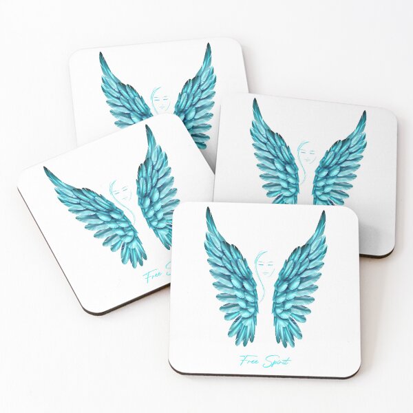 Item preview, Angel with big blue angel wings - free spirit designed and sold by MartinEngel.