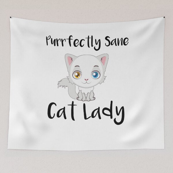 Item preview, Purrfectly Sane Cat Lady Funny Cat Lover Funny kitten designed and sold by fekir.