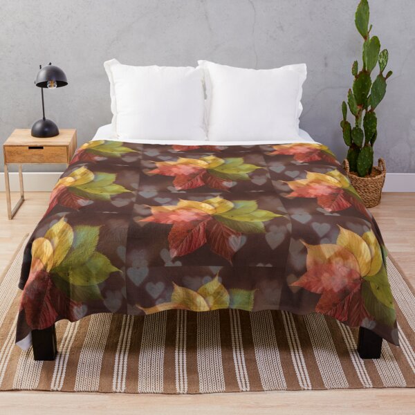 Item preview, I Love Autumn  Autumn Leaves in Vivid Colors with Hearts designed and sold by HMadeArtSON.