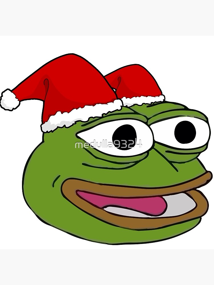 Grinning Poggers emote - peepo pepega twitch discord frog | Art Board Print