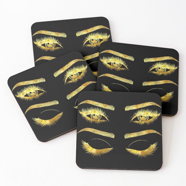 Item preview, Golden Eyes with long eyelashes and brows  designed and sold by AnnArtshock.
