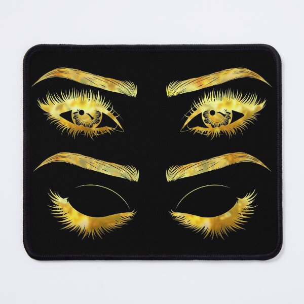 Item preview, Golden Eyes with long eyelashes and brows designed and sold by AnnArtshock.