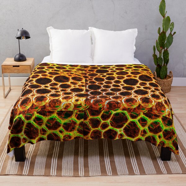 Item preview, Fiery Honeycomb – Abstract Glowing Bubble Texture designed and sold by Highlandkings.