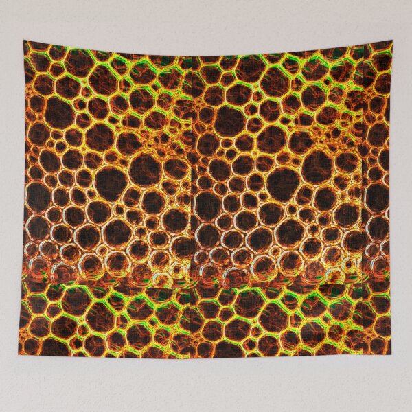 Item preview, Fiery Honeycomb – Abstract Glowing Bubble Texture designed and sold by Highlandkings.