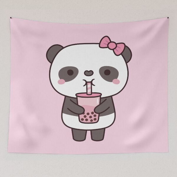 Item preview, Cute Panda Drinking Bubble Milk Tea designed and sold by rustydoodle.