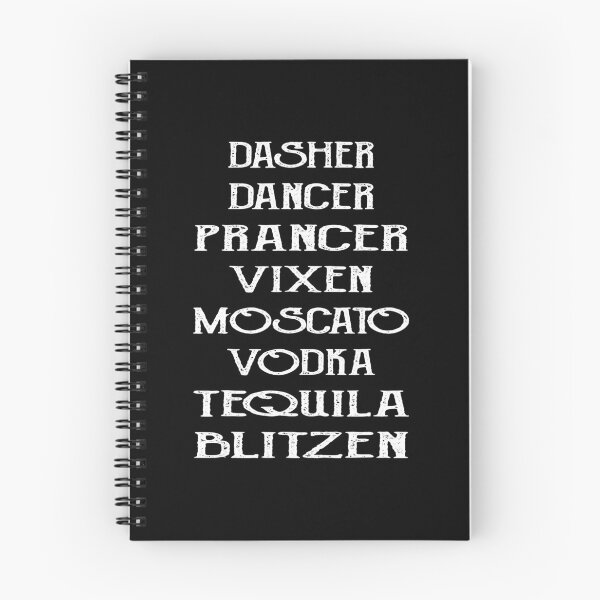 Aperçu de l'œuvre Dasher Dancer Prancer Vixen Moscato Vodka Tequila Blitzen créée et vendue par PruitMaebel.