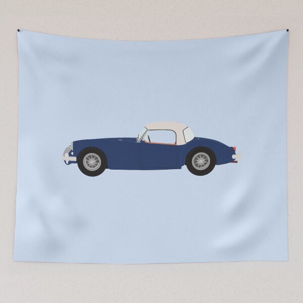 Item preview, MGA Sports Car (Blue) with Hardtop Classic Car illustration designed and sold by JHMimaging.