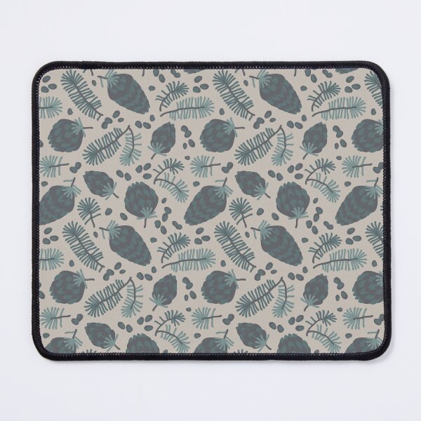 Item preview, Pattern of coniferous twigs, nuts and cones designed and sold by lents.