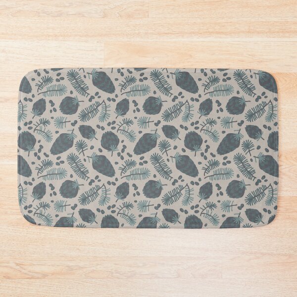 Item preview, Pattern of coniferous twigs, nuts and cones designed and sold by lents.