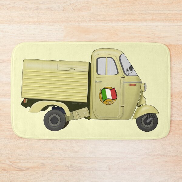 Item preview, Vintage Yellow Italian Motorized Rikshaw with Italian Flag Sticker on the Door designed and sold by ibadishi.