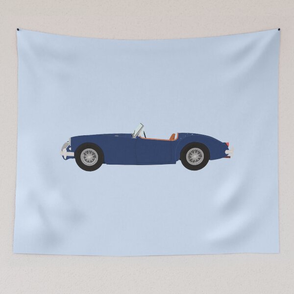 Item preview, Ilustración del coche clásico MGA Sports Car (azul) designed and sold by JHMimaging.