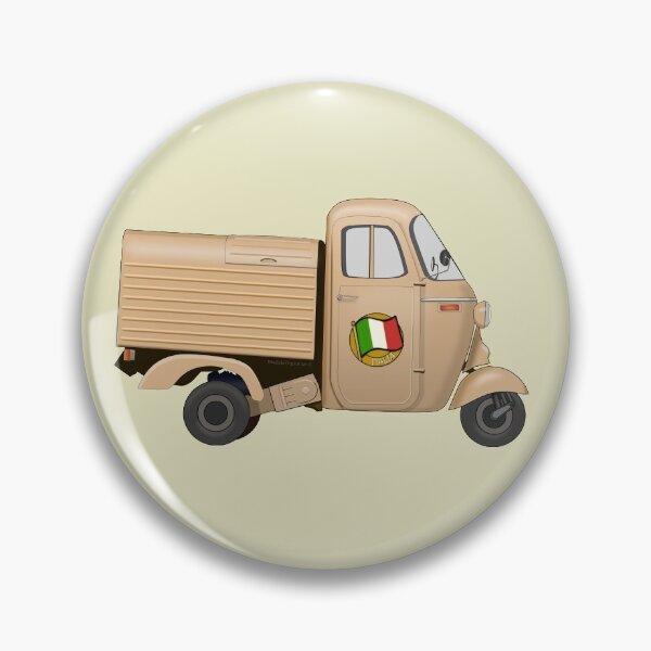 Item preview, Vintage Orange Beige Italian Motorized Rikshaw with Italian Flag Sticker on the Door designed and sold by ibadishi.