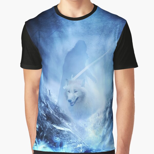 Jon Snow and Ghost - Game of thrones - Winter is here Graphic T-Shirt