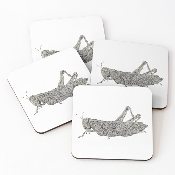 Item preview, Dotwork Grasshopper Art Print designed and sold by DrawWithSacha.