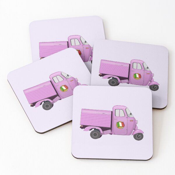 Item preview, Vintage Pink Italian Motorized Rikshaw with Italian Flag Sticker on the Door designed and sold by ibadishi.