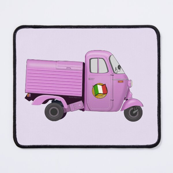 Item preview, Vintage Pink Italian Motorized Rikshaw with Italian Flag Sticker on the Door designed and sold by ibadishi.