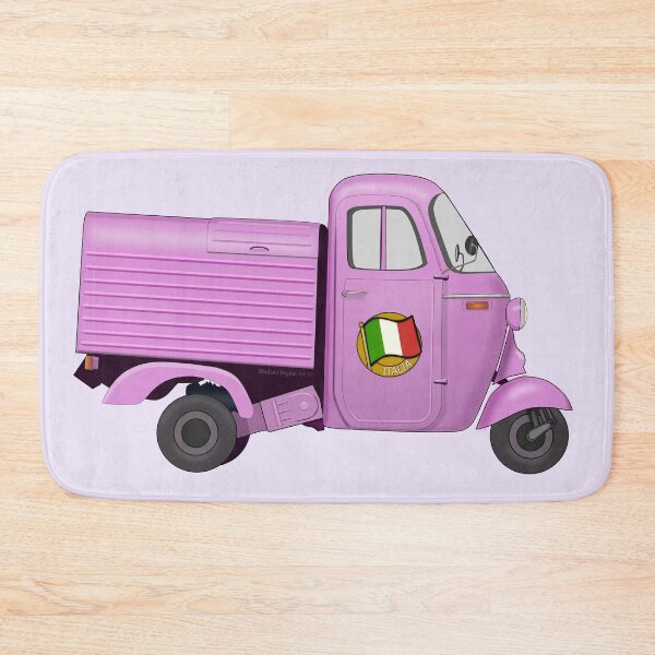 Item preview, Vintage Pink Italian Motorized Rikshaw with Italian Flag Sticker on the Door designed and sold by ibadishi.