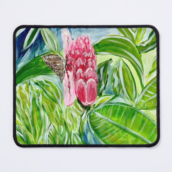 Item preview, Tropical Flower with Butterfly Artwork designed and sold by samantharedfern.
