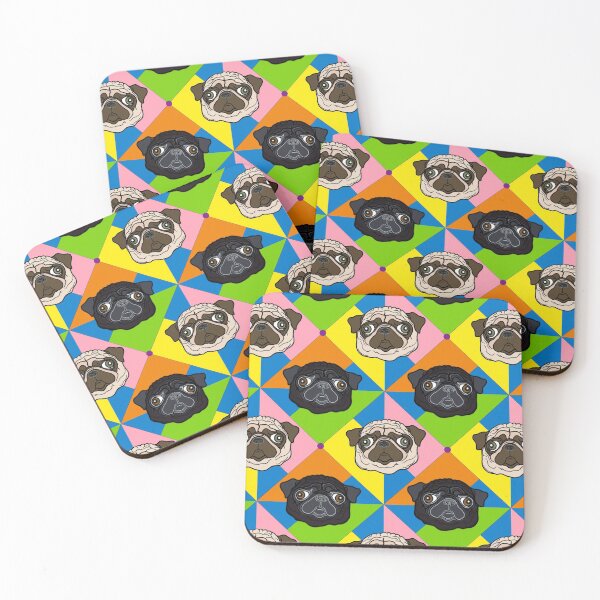Item preview, Cheerful Pinwheel Pug pattern / print designed and sold by FivePugs.