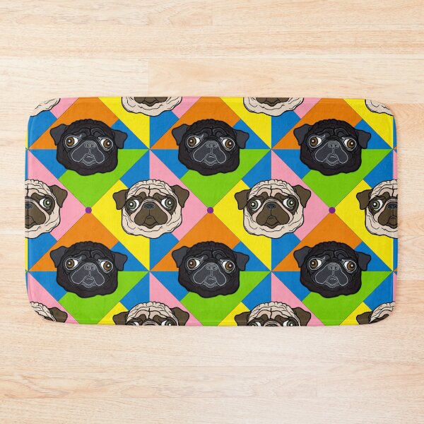 Item preview, Cheerful Pinwheel Pug pattern / print designed and sold by FivePugs.