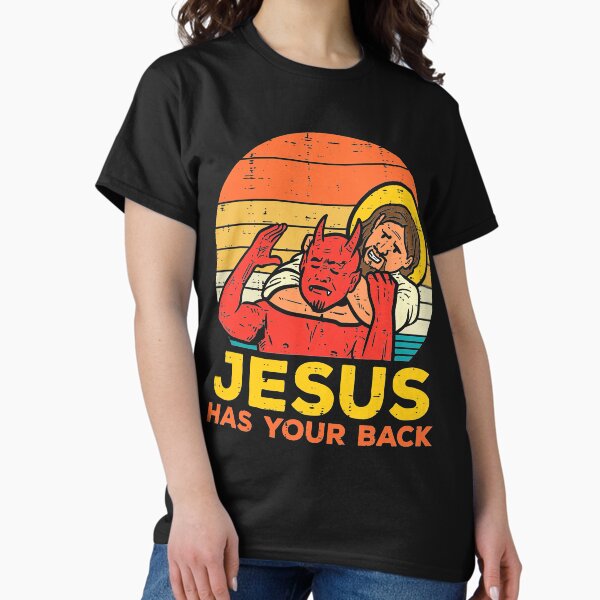 Artikel-Vorschau von Jesus hat deinen Rücken Jiu Jitsu Retro Christian, designt und verkauft von PruitMaebel.