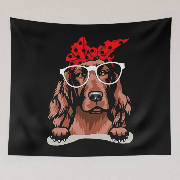 Item preview, Cute Irish Setter Christmas Red Plaid Headband And Glasses  designed and sold by PruitMaebel.