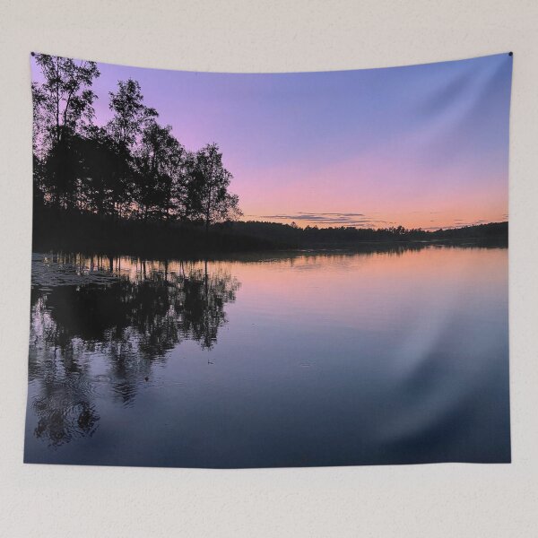 Item preview, Purple sky during sunset down the lake designed and sold by HenrikGPhoto.