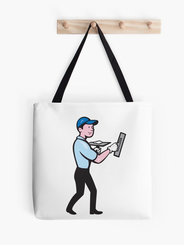 Plasterer Masonry Worker Trowel Cartoon | Throw Pillow