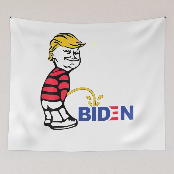 Aperçu de l'œuvre Trump fait pipi sur Biden pisse Anti Biden Pro Trump créée et vendue par brittenystrelle.