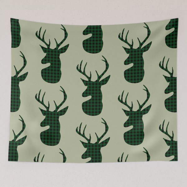 Item preview, Elegant Green Plaid Deer Design designed and sold by oursunnycdays.