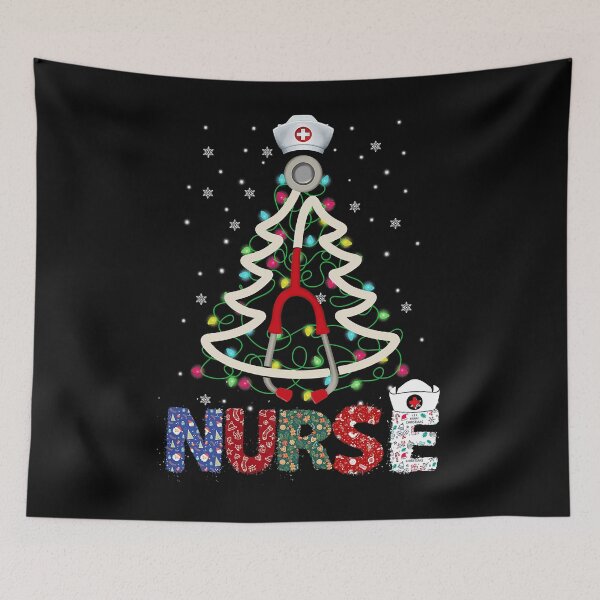 Artikelvorschau, Weihnachtskrankenschwester RN LPN Stethoskop Baumlichter Ornamente entworfen und verkauft von PruitMaebel.