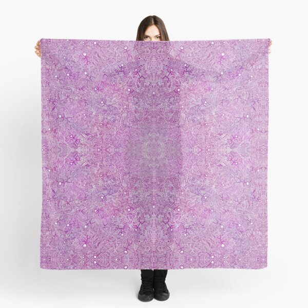 Fuchsia and Magenta Abstract Dancing Men Stick Figure Pattern Scarf