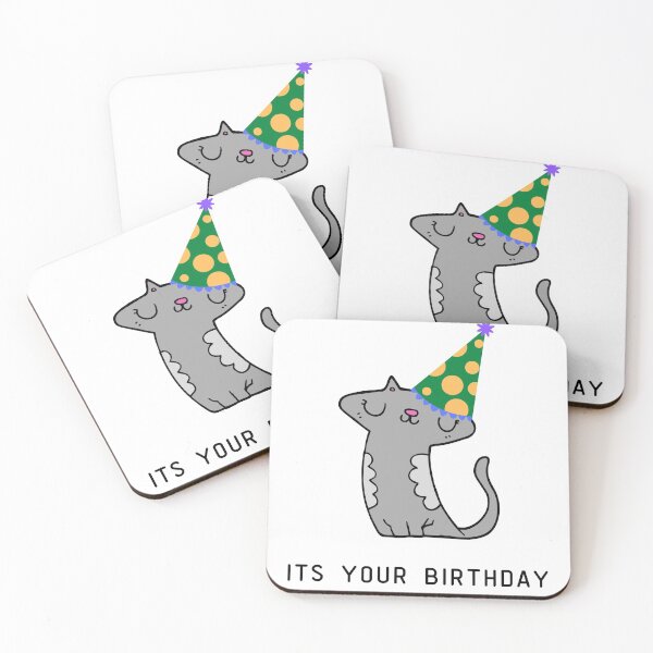 Item preview, Its Your birthday - Cute Birthday Party Hat Cat Quotes designed and sold by Partypumpkin.