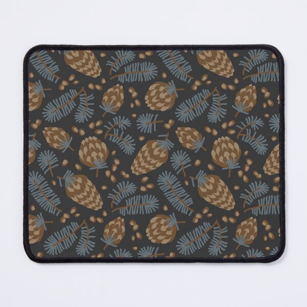 Item preview, Pattern of coniferous twigs, nuts and cones (dark) designed and sold by lents.
