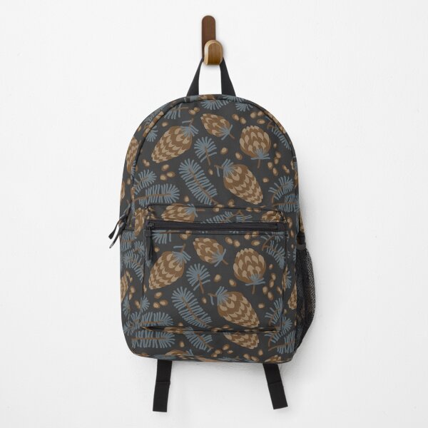 Item preview, Pattern of coniferous twigs, nuts and cones (dark) designed and sold by lents.