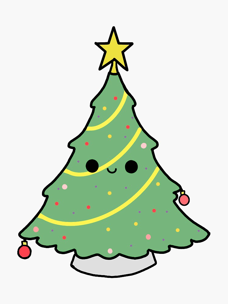 Cute Christmas Tree Sticker