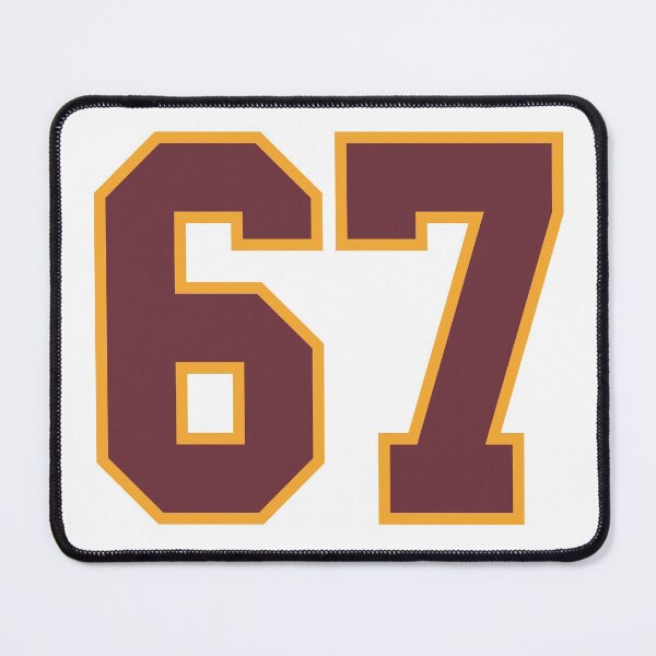 Item preview, Jersey Red and Yellow Number six-seven sixty-seven 67 designed and sold by forYOUand.