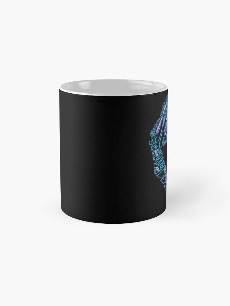 Alternate view of Color Calligram Tyrannosaur Skull Mug