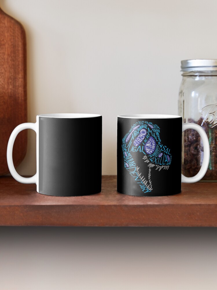 Alternate view of Color Calligram Tyrannosaur Skull Mug