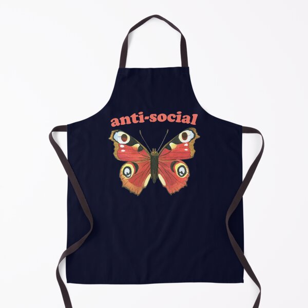 Item preview, Introverts unite (in their own homes): Anti-social butterfly (red text) designed and sold by Ofeefee.