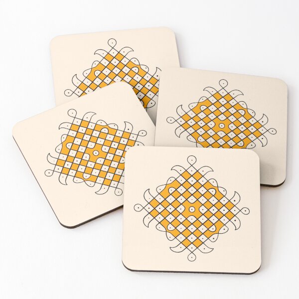 Item preview, Kolam design 1 yellow designed and sold by Advaya  Arts.