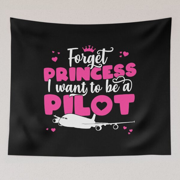 Item preview, Forget Princess I Want To Be A Pilot - Girl Aviation Flight print designed and sold by theodoros20.