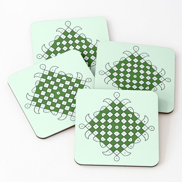 Item preview, Kolam design 1 green designed and sold by Advaya  Arts.