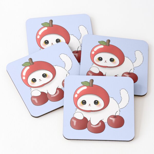 Item preview, Cute chubby cat wearing apple hat designed and sold by Moshicat.