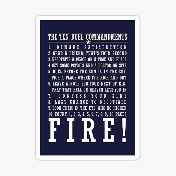 Aaron Burr Hamilton Lyrics Ten Duel Commandments It's The 10 DUEL