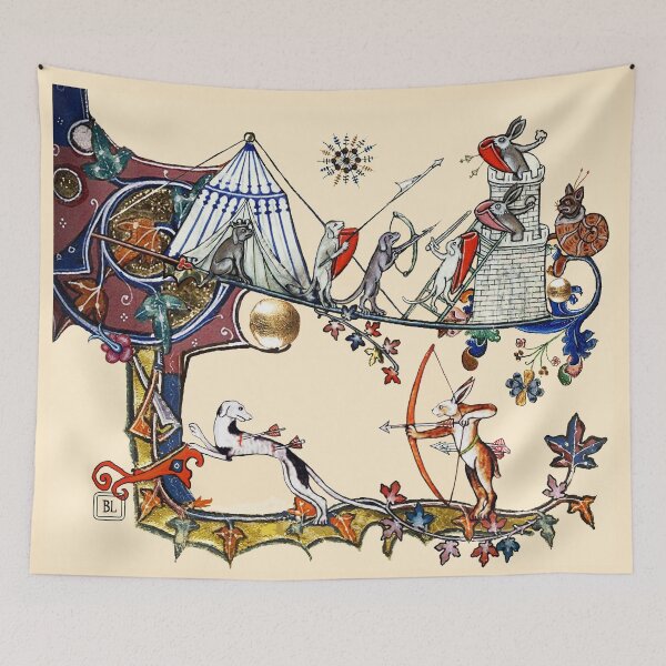 Item preview, WEIRD MEDIEVAL BESTIARY WAR Between Dogs and Killer Rabbits  designed and sold by BulganLumini.