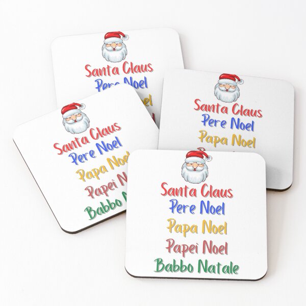 Item preview, Santa Claus European languages - Xmas Pere Noel design designed and sold by Partypumpkin.