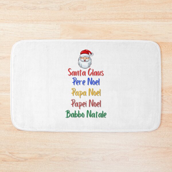 Item preview, Santa Claus European languages - Xmas Pere Noel design designed and sold by Partypumpkin.