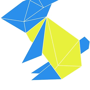 Artwork thumbnail, Origami Rabbit (To The Moon) Sticker by YASMINGENT