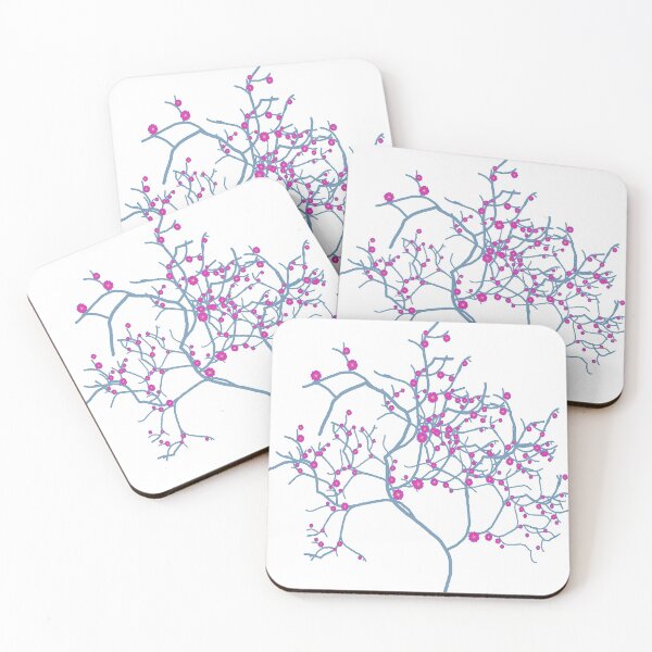 Item preview, ֎ TREE OF LIFE ֍ Fractal ~*Cherry Pink Buds*~ Retro Floral Flower Botanical Nature Landscape ~ Sacred Geometry~colorful tones~psychadelic designed and sold by Spinning Plates 360.